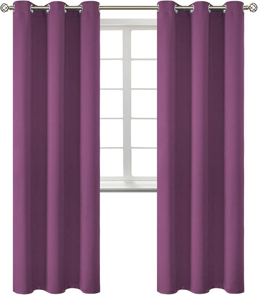 BGment Room Darkening Curtains 84 Inches Long - Grommet Thermal Insulated Drapes Window Treatment Curtains for Bedroom, 2 Panels, 42 x 84 Inch, Eggplant Purple