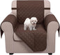 U-NICE HOME Recliner Chair Covers Reversible Chair Cover Pet Covers for Dogs with Elastic Straps Water Resistant Diamond Quilted (23''Armchair, Chocolate/Chocolate)