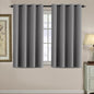 H.VERSAILTEX Blackout Curtain for Living Room Small Window Kitchen Blackout Curtains 45 inch Length Energy Saving Solid Grommet Blackout Drape, One Panel, Bluish Gray, 52" W x 45" L
