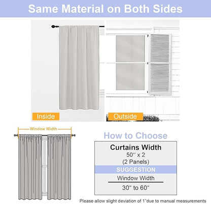 Simplebrand Ava Natural Blackout Curtains for Bedroom 96 Inches Long 2 Panels, Solid Thermal Insulated, Energy Saving Living Room Window Treatment Curtains Blackout Drapes, W50 x L96 Inch, Natural