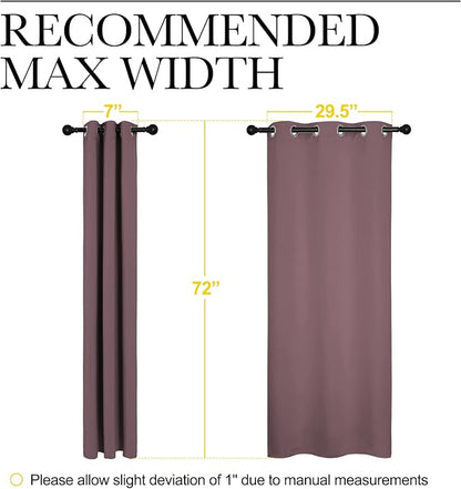 NICETOWN Bedroom Curtain Panels Blackout Draperies, Dry Rose, 1 Pair, 34 by 72-inch, Thermal Insulated Solid Grommet Blackout Curtains/Drapes