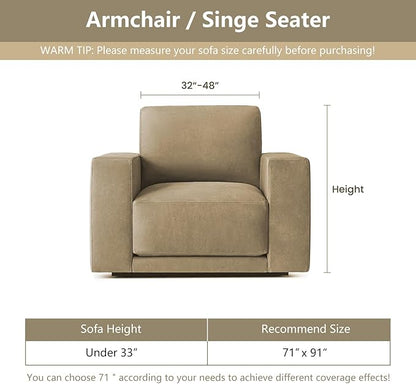 MYSKY HOME Chair Covers Armchair, Recliner Chair Cover Dark Grey Couch Cover, Sofa Cover for Sectional Sofa L Shape Oversized Couch Covers Protector for Dog Pet Couch Throw Slipcover Washable, 71"X91"