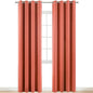 Yakamok Blackout Curtains 84 Inches Long Coral Room Darkening Thermal Insulated Solid Grommet Top Window Treatment Drapes Curtain for Bedroom Living Room 52x84 inch, Coral Orange, 2 Panels