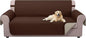 U-NICE HOME Large Sofa Cover Reversible Couch Cover for Dogs with Elastic Straps Water Resistant Furniture Protector for Pets Couch Cover for 4 Cushion Couch (Oversized Sofa, Brown/Beige)