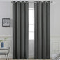 Yakamok Blackout Curtains Room Darkening Thermal Insulated Window Panels,Solid Grommet Top Drapes for Bedroom/Living Room(52Wx90L, Dark Grey, 2 Panels)