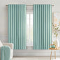 MIULEE Aqua Back Tab Blackout Curtains 63 Inch Length 2 Panels Set for Living Room Bedroom Privacy, Rod Pocket/Pinch Pleat Thermal Insulated Room Darkening Pleated Light Blocking Drapes