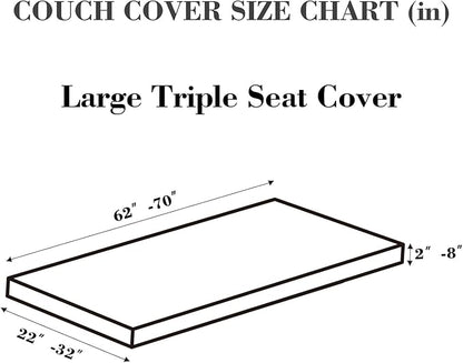 Couch Covers for 3 Cushion Sofa Pet Friendly Couch Cushion Covers Universal Sofa Covers Washable Stretch Slipcovers for Sectional Sofa (Texture Brown, Large Triple Seat Cover)