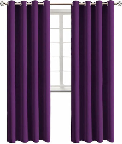 BGment Blackout Curtains - Grommet Thermal Insulated Room Darkening Bedroom and Living Room Curtain, Set of 2 Panels (52 x 84 Inch, Royal Purple)