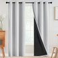 SimpleHome 100% Blackout Curtains for Bedroom,Thermal Insulated Grommet Window Drapes Room Darkening White Curtains for Living Room with Black Back,42 x 84 Inch,2 Panels