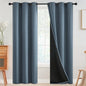 SimpleHome 100% Blackout Curtains for Bedroom,Thermal Insulated Grommet Window Drapes Room Darkening Stone Blue Curtains for Living Room with Black Back,42 x 84 Inch,2 Panels