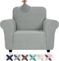 ZNSAYOTX Chair Cover with Arms (30"-47"), New Striped Sofa Chair Covers for Living Room, Dogs Pet Friendly Anti-Slip Chair Protector Spandex Armchair Slipcovers (Light Grey, Chair)