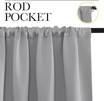 NICETOWN Room Darkening Curtains for Bedroom, Silver Grey, Set of 2 Panels, 62 x 84 Inch, Triple Weave Home Decoration Thermal Insulated Solid Drapes for Patio Door