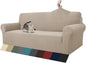 ZNSAYOTX 1 Piece Jacquard Couch Covers for 3 Cushion Couch Living Room High Stretch Sofa Cover Pets Dogs Friendly Anti Slip Thickened Slipcovers Furniture Protector (Sofa, Khaki)