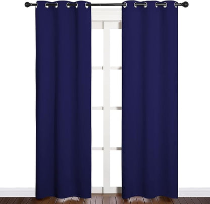 NICETOWN Blackout Curtain Panels, Window Treatment Energy Saving Thermal Insulated Solid Grommet Blackout Drapes/Draperies (Royal Blue, 1 Pair, 34 by 84-inch)