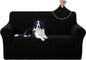 U-NICE HOME Loveseat Cover Stretch Couch Cover Sofa Cover Sofa Slipcover Furniture Protector for 2 Cushion Couch Sofa Pet Friendly(Loveseat, Black)