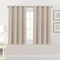 H.VERSAILTEX Blackout Curtain for Living Room Small Window Kitchen Blackout Curtains 45 inch Length Energy Saving Solid Grommet Blackout Drape, One Panel, Fog, 52" W x 45" L