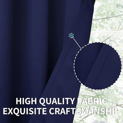 BGment Blackout Curtains for Bedroom - Grommet Thermal Insulated Room Darkening Curtains for Living Room, Set of 2 Panels (70 x 63 Inch, Navy Blue)