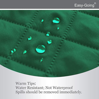 Easy-Going 4 Seater Sofa Slipcover Reversible Sofa Cover Water Resistant Couch Cover with Foam Sticks Elastic Straps Furniture Protector for Pets Children Dog Cat (XX-Large, Green/Christmas Red)