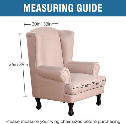 H.VERSAILTEX Wingback Chair Covers Velvet Plush Wing Chair Slipcover 1 Piece High Stretch Wing Back Chair Slipcovers Sofa Cover Furniture Cover with Elastic Bottom, Deep Teal