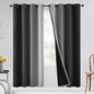 SimpleHome Ombre 100% Blackout Curtains for Bedroom, Full Light Blocking Black and Greyish White Curtains, Thermal Insulated Grommet Window Drapes for Living Room,2 Panels, 52x72 inches Length