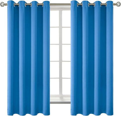 BGment Room Darkening Curtains 63 Inches Long - Grommet Thermal Insulated Drapes Window Treatment Curtains for Bedroom, 2 Panels, 52 x 63 Inch, Classic Blue