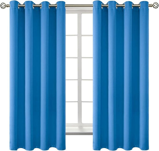 BGment Room Darkening Curtains 63 Inches Long - Grommet Thermal Insulated Drapes Window Treatment Curtains for Bedroom, 2 Panels, 52 x 63 Inch, Classic Blue