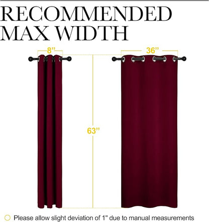 NICETOWN Blackout Curtains for Bedroom, Window Room Darkning Curtains/Drapes, Cold and Heat Reduction Curtains for Kitchen Living Room (Wine Red, 2 Panels, W42 x L63 inches)
