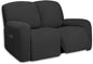 PureFit Super Stretch Loveseat Recliner Sofa Couch Cover with Pocket – 2 Seats Non Slip Soft Sofa Slipcover, Washable Reclining Furniture Protector for Kid,Pets (Recliner Loveseat, Dark Gray)