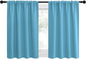 NICETOWN Kitchen Curtains, Teal Blue, 34" x 40", Set of 2, Short Blackout Curtains & Drapes, Thermal Insulated Rod Pocket Window Treatment Draperies for Nursery