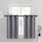 Yakamok Grey Blackout Curtains Room Darkening Thermal Insulated Grommet top Window Curtains Short Drapes for Living Room, 38 x 36 inch, Gray, 2 Panels
