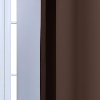 Yakamok Room Darkening Thickening Polyester Gradient Color Ombre Curtains with Grommet, Thermal Insulated Window Drapes for Living Room/Bedroom (Brown and Greyish White, 2 Panels, 52x72 Inch)