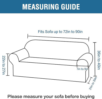 H.VERSAILTEX Stretch Velvet Sofa Covers for 3 Cushion Couch Covers Sofa Slipcovers Furniture Protector Soft with Non Slip Elastic Bottom, Crafted from Comfy Rich Velour (Sofa 72'-90', Stone Blue)