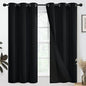 SimpleHome 100% Blackout Curtains for Bedroom,Thermal Insulated Black Grommet Window Drapes Room Darkening Curtains for Living Room with Black Back,38 x 63 Inch,2 Panels