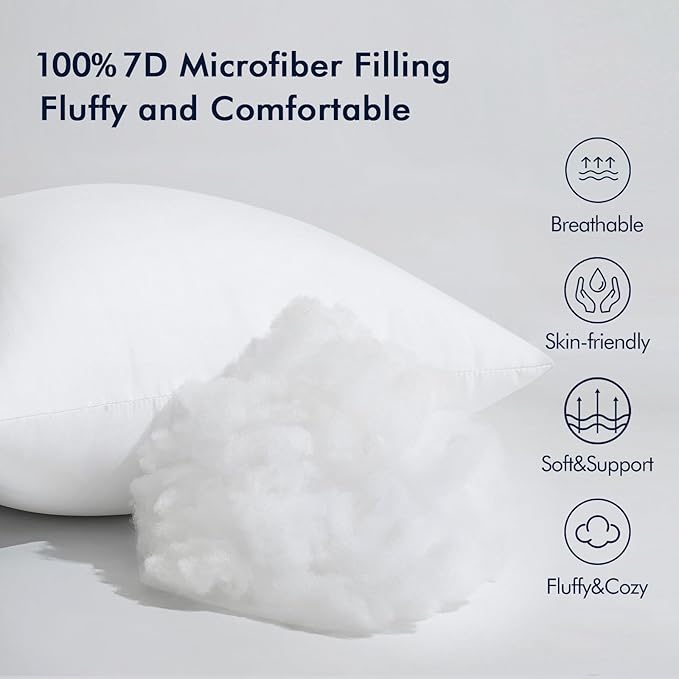 MIULEE Throw Pillow Insert Premium Pillow Stuffer Sham Square for Decorative Cushion Bed Couch Sofa 14x14 Inch