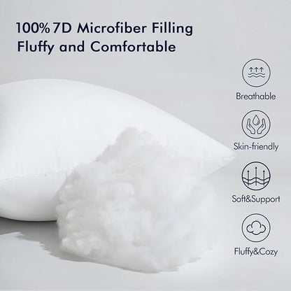 MIULEE 12x20 Inch Throw Pillow Insert Set of 4,Premium Pillow Stuffer Sham Rectangle for Decorative Cushion Bed Couch Sofa