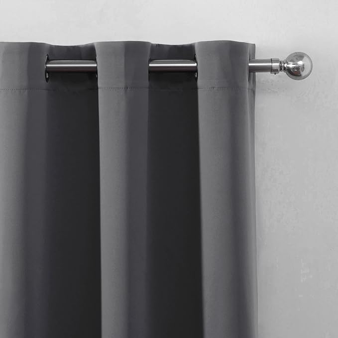 LEMOMO Blackout Curtains 52 x 120 Inch Long Frost Grey Curtains Set of 2 Panels Room Darkening Curtains for Bedroom and Living Room