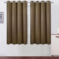 LEMOMO Brown Blackout Curtains 66 x 63 Inch Length/Set of 2 Curtain Panels/Thermal Insulated Room Darkening Blackout Curtains for Bedroom