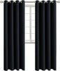 BGment Blackout Curtains for Living Room - Grommet Thermal Insulated Room Darkening Curtains for Bedroom, 2 Panels of 52 x 95 Inch, Black
