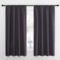 NICETOWN Bedroom Curtains Blackout Draperies, Greyish Purple, 1 Pair, 34-inch W x 63-inch L, Home Decorations Thermal Insulated Solid Pole Top Blackout Drapes for Living Room