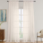 OVZME Sheer Cream Curtains 108 Inches Long 2 Panels Set, 59 Inch Extra Wide Lightweight Airy Cream Sheer Curtain for Living Room Bedroom, Filmy Voile Rod Pocket, 59Wx108L Inches