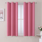 ChrisDowa Grommet Room Darkening Curtains for Bedroom and Living Room - 2 Panels Set Thermal Insulated Blackout Curtains (Pink, 38W x 54L)