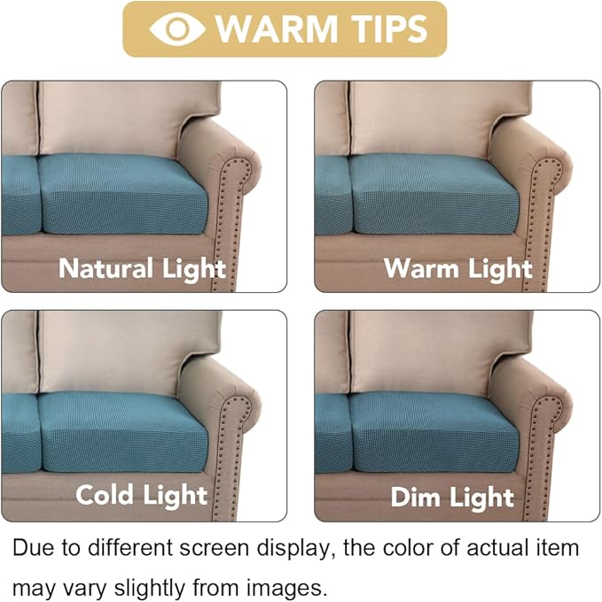 H.VERSAILTEX Super Stretch Individual Chaise Cover Sectional Couch Covers for L Shaped Sofa Both Left/Right Featuring Thick Jacquard Textured Twill Fabric (1 Piece Chaise Cover, Storm Blue)