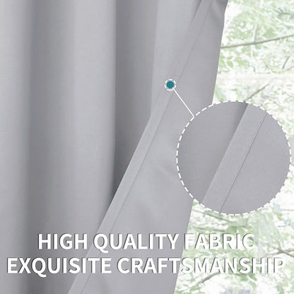 BGment Room Darkening Curtains 72 Inches Long - Grommet Thermal Insulated Drapes Window Treatment Curtains for Bedroom, 2 Panels, 42 x 72 Inch, Light Grey