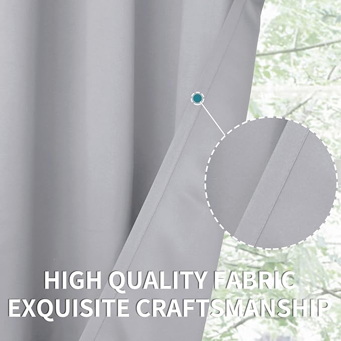 BGment Room Darkening Curtains 84 Inches Long - Grommet Thermal Insulated Drapes Window Treatment Curtains for Bedroom, 2 Panels, 70 x 84 Inch, Light Grey