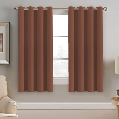 H.VERSAILTEX Blackout Curtain for Bedroom Thermal Insulated Window Treatment Curtain Extra Long 63 inch Length Energy Saving Solid Grommet Top Blackout Drape, One Panel, Washed Spice, 52" W x 63" L