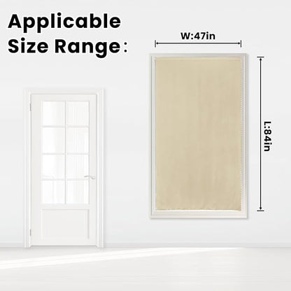 Self Adhesive Portable Blackout Curtains for Bedroom Easy to Install Window Thermal Lnsulated Kitchen Room Darkening Small Window Curtains, 47" W X 84" L, Beige, 1 Panel