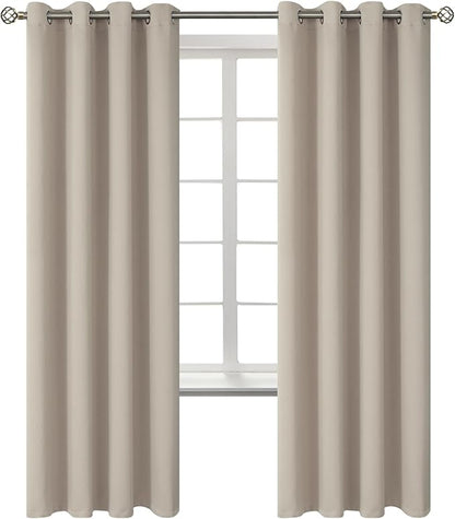 BGment Room Darkening Curtains 72 Inches Long - Grommet Thermal Insulated Drapes Window Treatment Curtains for Bedroom, 2 Panels, 52 x 72 Inch, Camel