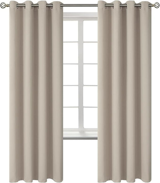 BGment Room Darkening Curtains 72 Inches Long - Grommet Thermal Insulated Drapes Window Treatment Curtains for Bedroom, 2 Panels, 52 x 72 Inch, Camel