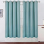 LEMOMO Blackout Curtains 66 x 72 Inch Long Stone Blue Curtains Set of 2 Panels Room Darkening Curtains for Bedroom and Living Room