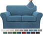 Turquoize 3 Piece Sofa Covers For 2 Cushion Couch Sofa Slipcover Soft Couch Cover For Dogs-Washable Sofa Furniture Covers With 2 Individual Cushion Covers, Thick Jacquard Fabric (Loveseat, Dusty Blue)